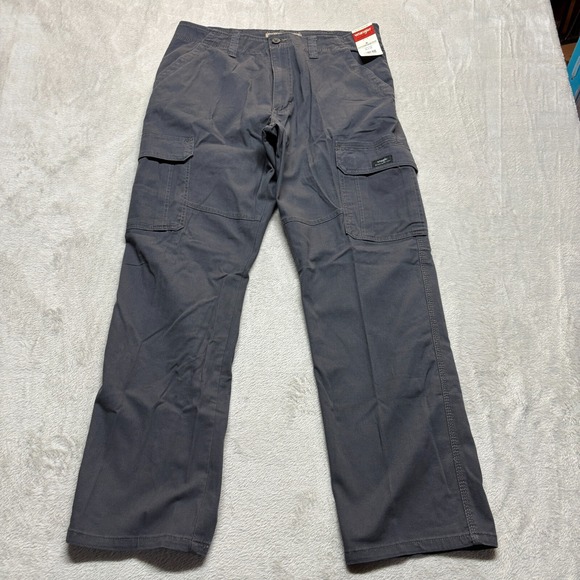 Wrangler Authentics Mens 34x30 Relaxed Fit Classic Cargo Pant Navy Twill Outdoor - Picture 1 of 5